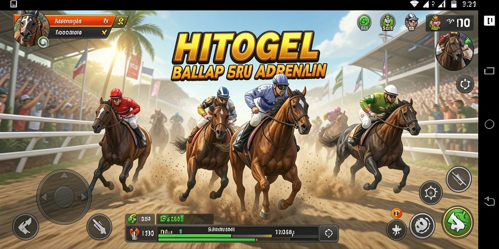 Screenshot HITOGEL menampilkan aksi balapan yang mendebarkan dan penuh ketegangan.