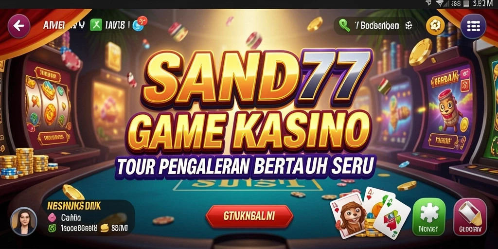 Screenshot gameplay utama SAND77 menampilkan aksi seru di kasino.