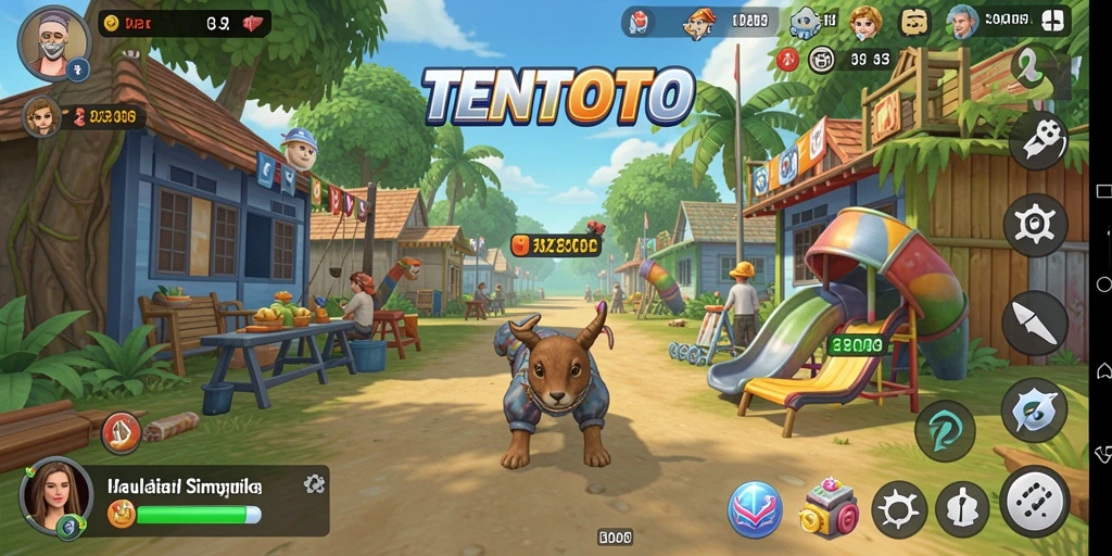 Tangkapan layar TENTOTO menampilkan grafik simulasi yang menakjubkan.
